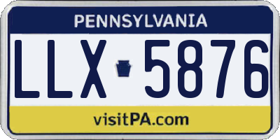 PA license plate LLX5876