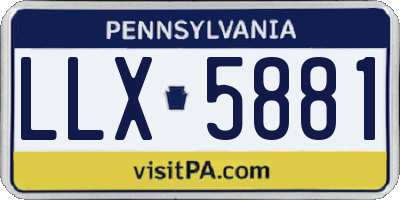 PA license plate LLX5881