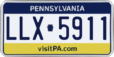PA license plate LLX5911