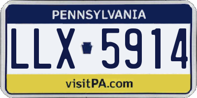 PA license plate LLX5914
