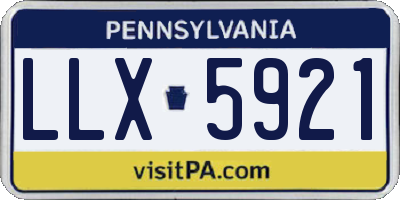 PA license plate LLX5921