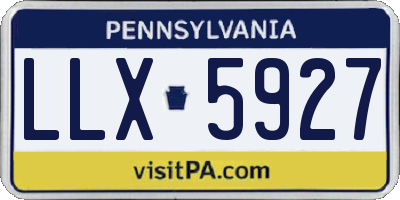 PA license plate LLX5927