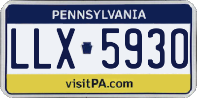 PA license plate LLX5930
