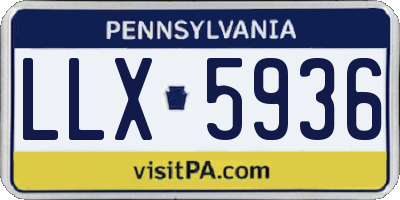 PA license plate LLX5936