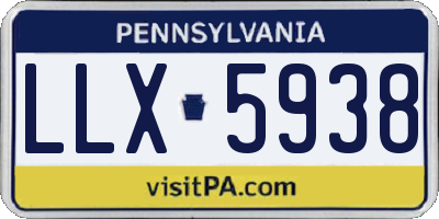 PA license plate LLX5938