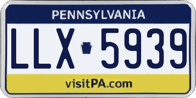 PA license plate LLX5939