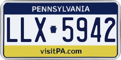 PA license plate LLX5942