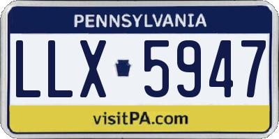 PA license plate LLX5947