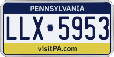 PA license plate LLX5953