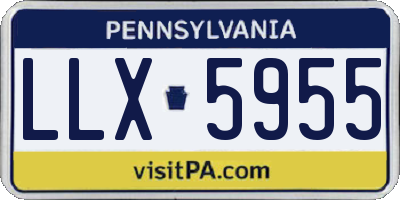 PA license plate LLX5955