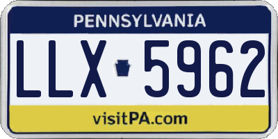 PA license plate LLX5962