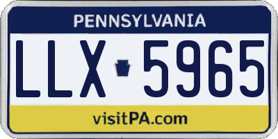 PA license plate LLX5965