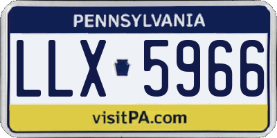 PA license plate LLX5966