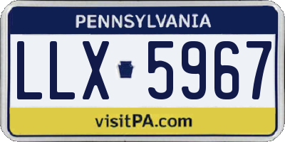 PA license plate LLX5967