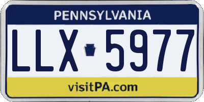 PA license plate LLX5977