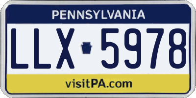 PA license plate LLX5978