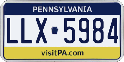 PA license plate LLX5984
