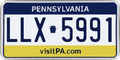 PA license plate LLX5991
