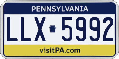 PA license plate LLX5992