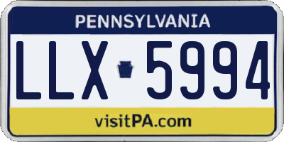 PA license plate LLX5994