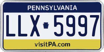 PA license plate LLX5997