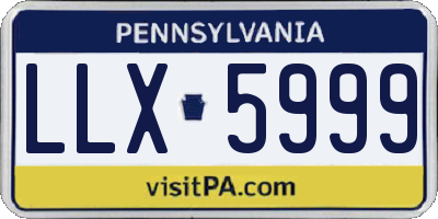 PA license plate LLX5999