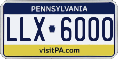 PA license plate LLX6000