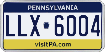 PA license plate LLX6004