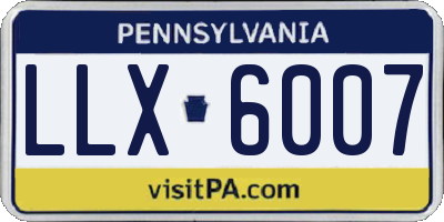 PA license plate LLX6007