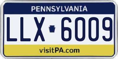 PA license plate LLX6009