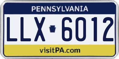 PA license plate LLX6012