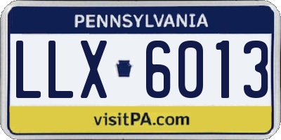 PA license plate LLX6013