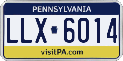 PA license plate LLX6014