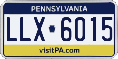 PA license plate LLX6015