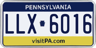 PA license plate LLX6016