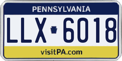 PA license plate LLX6018