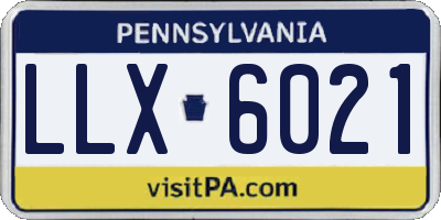 PA license plate LLX6021