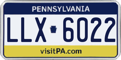 PA license plate LLX6022