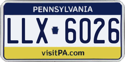 PA license plate LLX6026