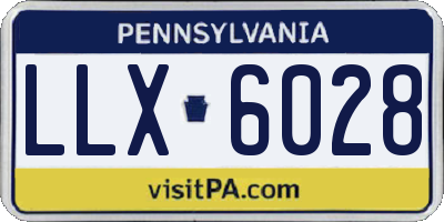 PA license plate LLX6028