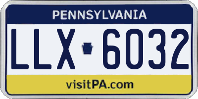 PA license plate LLX6032