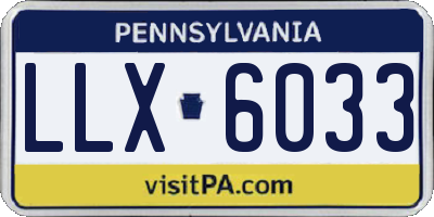 PA license plate LLX6033