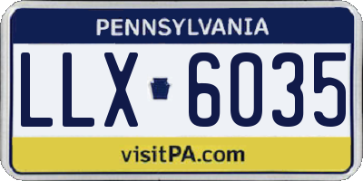 PA license plate LLX6035