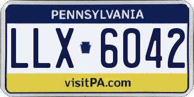 PA license plate LLX6042
