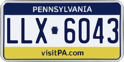 PA license plate LLX6043