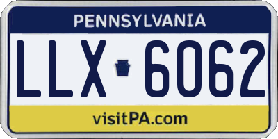 PA license plate LLX6062