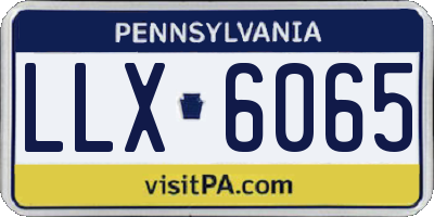 PA license plate LLX6065