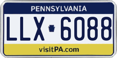 PA license plate LLX6088