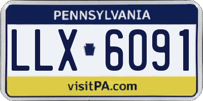 PA license plate LLX6091
