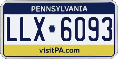 PA license plate LLX6093